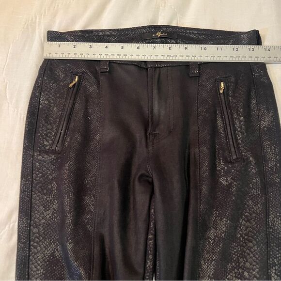 7 For All Mankind Black Snakeskin Pants - Picture 9 of 12